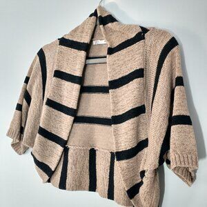 WD NY Striped Beige and Black Women's Sweater Size S